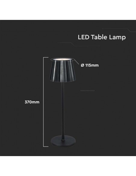10325-Lampada LED da Tavolo  xmm Colore Nero ricaricabile con USB C Touch Dimmerabile in-3