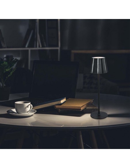10325-Lampada LED da Tavolo  xmm Colore Nero ricaricabile con USB C Touch Dimmerabile in-4