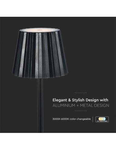 10325-Lampada LED da Tavolo  xmm Colore Nero ricaricabile con USB C Touch Dimmerabile in-6