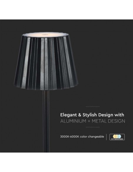 10325-Lampada LED da Tavolo  xmm Colore Nero ricaricabile con USB C Touch Dimmerabile in-6