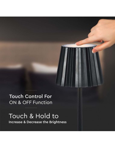 10325-Lampada LED da Tavolo  xmm Colore Nero ricaricabile con USB C Touch Dimmerabile in-7