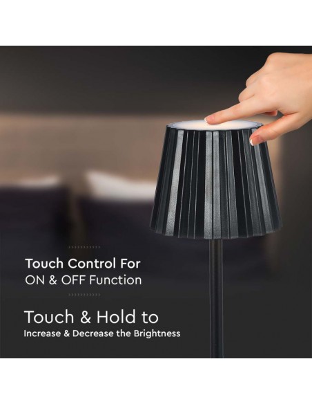 10325-Lampada LED da Tavolo  xmm Colore Nero ricaricabile con USB C Touch Dimmerabile in-7