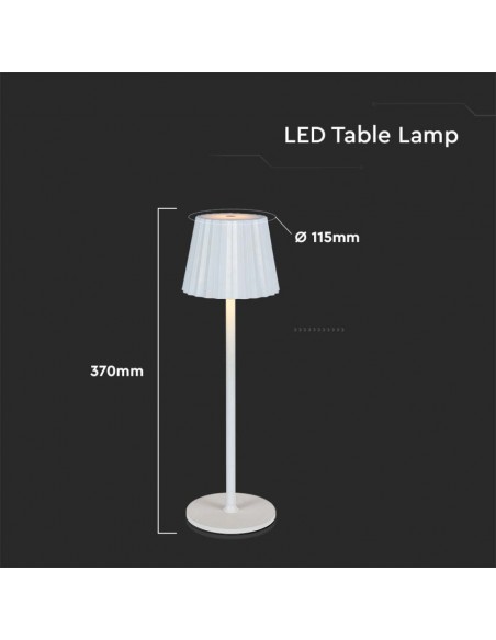 10326-Lampada LED da Tavolo  xmm Colore Bianco ricaricabile con USB C Touch Dimmerabile in-3