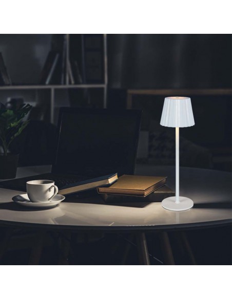 10326-Lampada LED da Tavolo  xmm Colore Bianco ricaricabile con USB C Touch Dimmerabile in-4