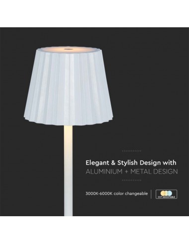 10326-Lampada LED da Tavolo  xmm Colore Bianco ricaricabile con USB C Touch Dimmerabile in-6