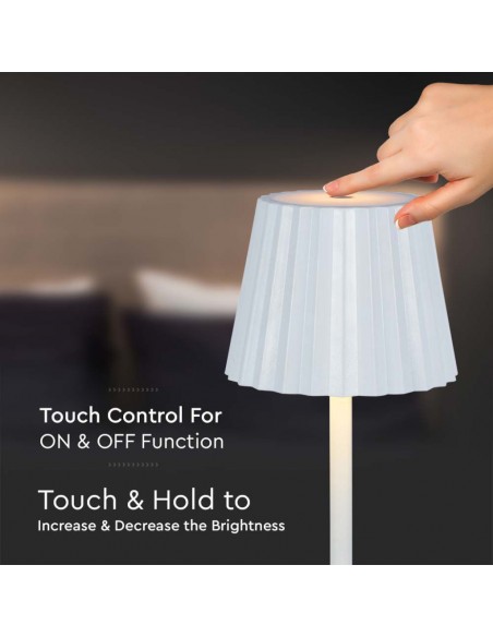 10326-Lampada LED da Tavolo  xmm Colore Bianco ricaricabile con USB C Touch Dimmerabile in-7