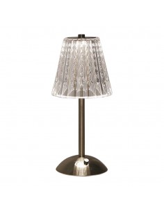 10327-Lampada LED da Tavolo  xmm Colore Nichel Sabbia Ricaricabile con USB C Touch Dimmerabile in-1