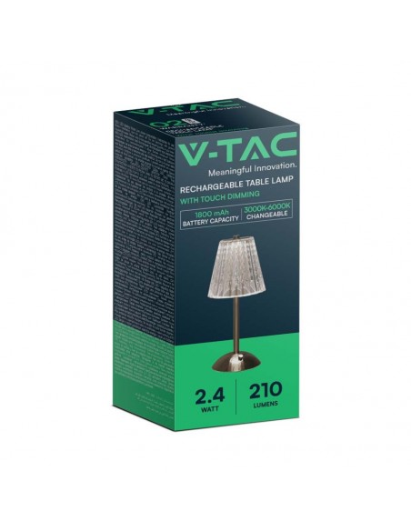 10327-Lampada LED da Tavolo  xmm Colore Nichel Sabbia Ricaricabile con USB C Touch Dimmerabile in-2