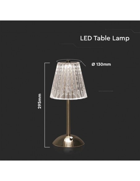 10327-Lampada LED da Tavolo  xmm Colore Nichel Sabbia Ricaricabile con USB C Touch Dimmerabile in-3