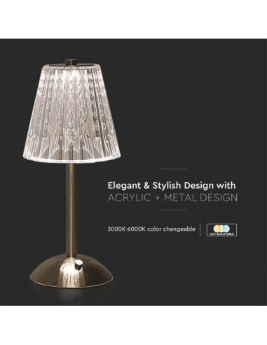 10327-Lampada LED da Tavolo  xmm Colore Nichel Sabbia Ricaricabile con USB C Touch Dimmerabile in-6