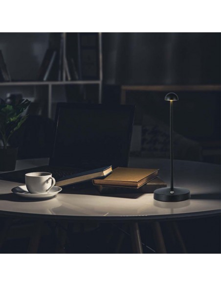 10328-Lampada LED da Tavolo  xmm Colore Nero ricaricabile con USB C Touch Dimmerabile in-4