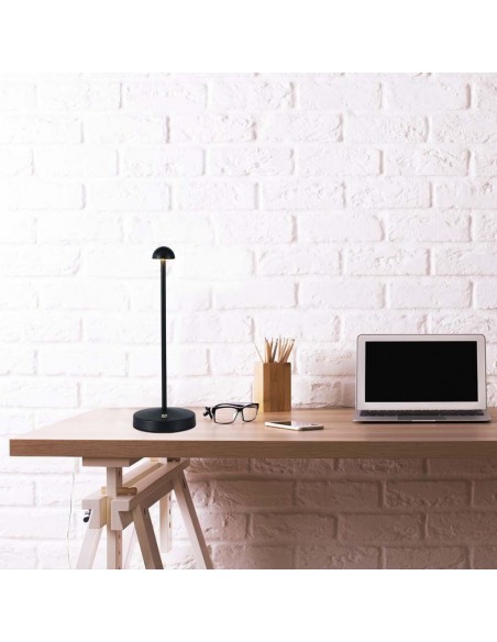 10328-Lampada LED da Tavolo  xmm Colore Nero ricaricabile con USB C Touch Dimmerabile in-5