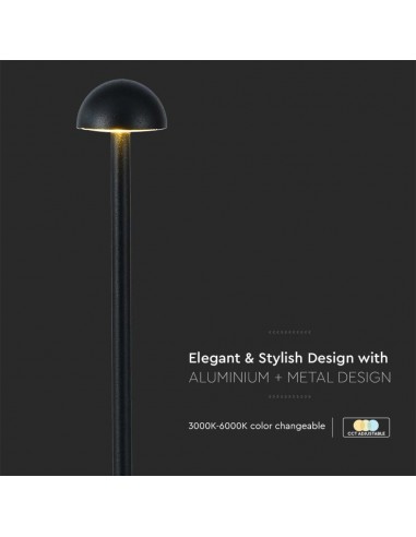 10328-Lampada LED da Tavolo  xmm Colore Nero ricaricabile con USB C Touch Dimmerabile in-6