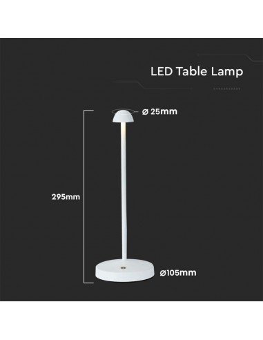 10329-Lampada LED da Tavolo   Colore Bianco ricaricabile con USB C Touch Dimmerabile in-3