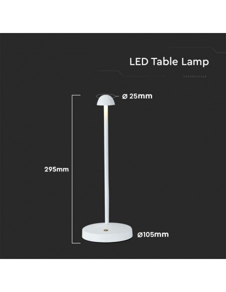 10329-Lampada LED da Tavolo   Colore Bianco ricaricabile con USB C Touch Dimmerabile in-3