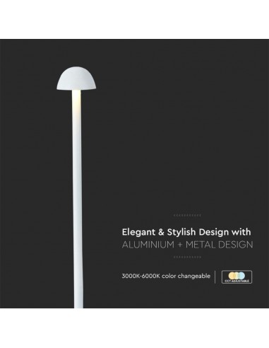 10329-Lampada LED da Tavolo   Colore Bianco ricaricabile con USB C Touch Dimmerabile in-6