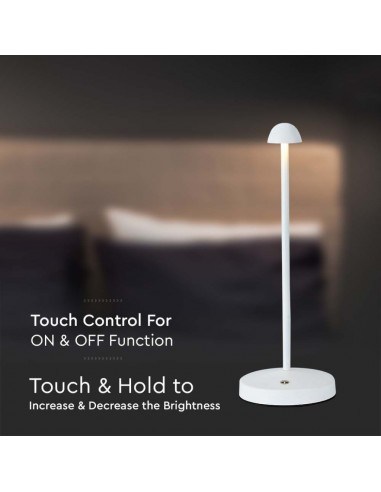 10329-Lampada LED da Tavolo   Colore Bianco ricaricabile con USB C Touch Dimmerabile in-7