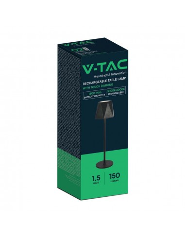 10330-Lampada LED da Tavolo  xmm Colore Nero ricaricabile con USB C Touch Dimmerabile in-2