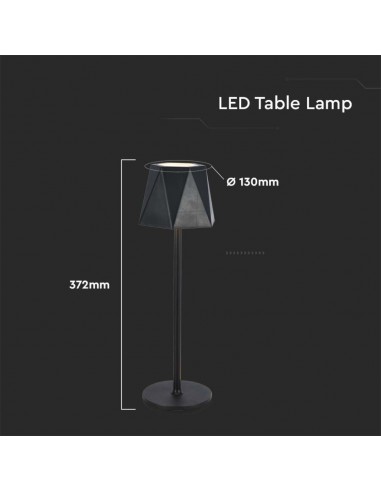10330-Lampada LED da Tavolo  xmm Colore Nero ricaricabile con USB C Touch Dimmerabile in-3