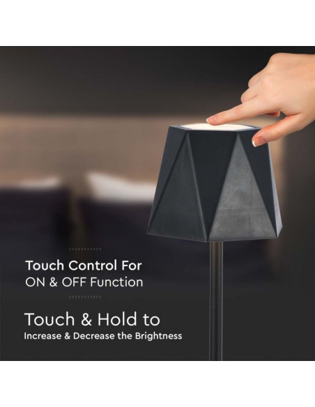 10330-Lampada LED da Tavolo  xmm Colore Nero ricaricabile con USB C Touch Dimmerabile in-7