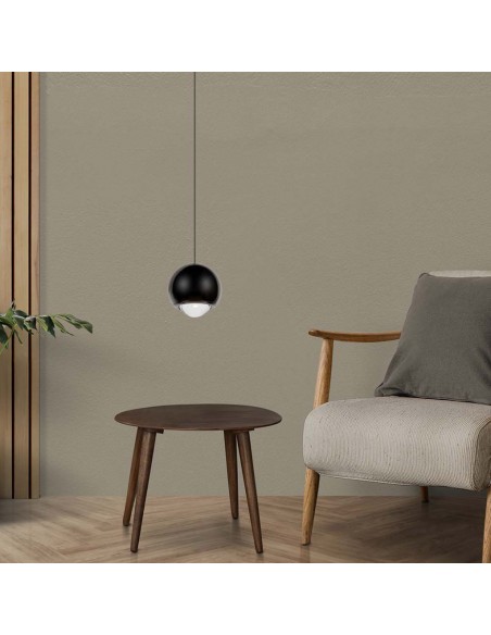 10341-Lampadario LED a Sospensione  a Forma di Sfera Øxcm Regolabile  Colore Nero-4