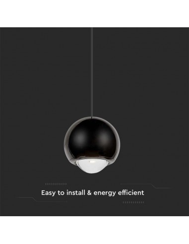 10341-Lampadario LED a Sospensione  a Forma di Sfera Øxcm Regolabile  Colore Nero-6