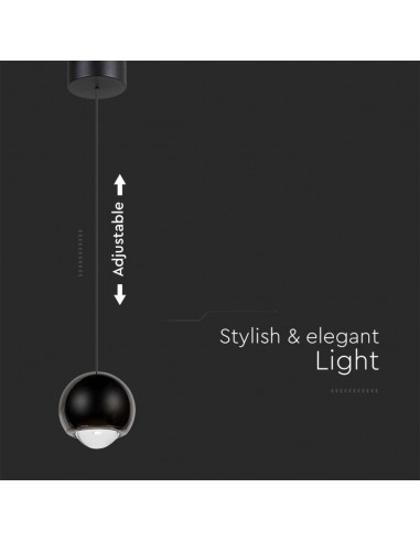 10341-Lampadario LED a Sospensione  a Forma di Sfera Øxcm Regolabile  Colore Nero-7