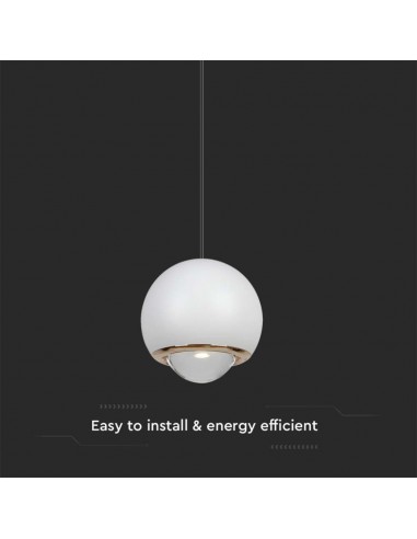 10342-Lampadario LED a Sospensione  a Forma di Sfera Øxcm Regolabile  Colore Bianco-6