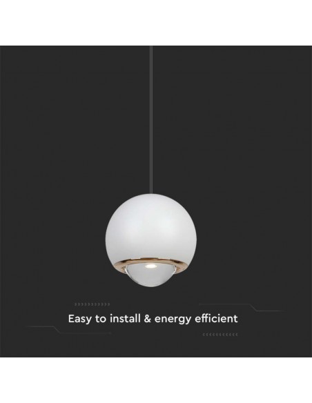 10342-Lampadario LED a Sospensione  a Forma di Sfera Øxcm Regolabile  Colore Bianco-6