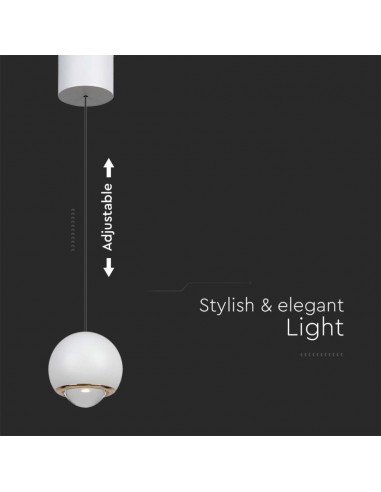 10342-Lampadario LED a Sospensione  a Forma di Sfera Øxcm Regolabile  Colore Bianco-7