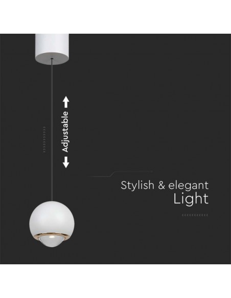 10342-Lampadario LED a Sospensione  a Forma di Sfera Øxcm Regolabile  Colore Bianco-7