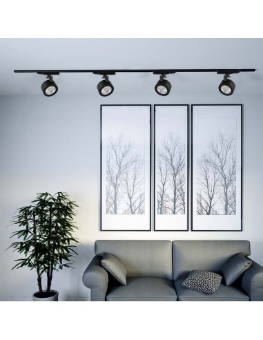 10371-Faretto LED COB da Binario Trifase  Colore Nero  CCT in-4