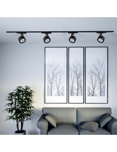 10371-Faretto LED COB da Binario Trifase  Colore Nero  CCT in-4