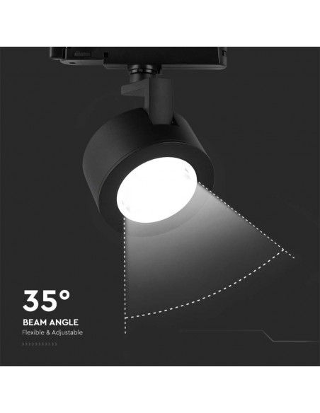 10371-Faretto LED COB da Binario Trifase  Colore Nero  CCT in-7