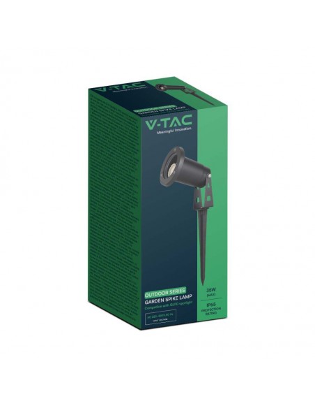 10372-Picchetto in Alluminio con Portalampada GU Orientabile  Colore Nero -2