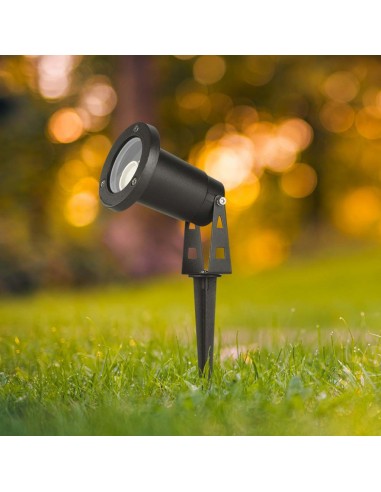 10372-Picchetto in Alluminio con Portalampada GU Orientabile  Colore Nero -4