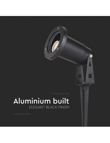 10372-Picchetto in Alluminio con Portalampada GU Orientabile  Colore Nero -6