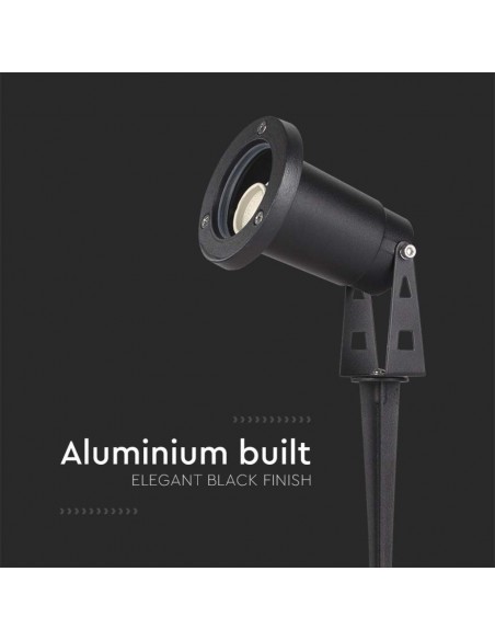 10372-Picchetto in Alluminio con Portalampada GU Orientabile  Colore Nero -6