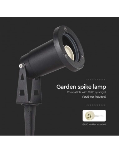 10372-Picchetto in Alluminio con Portalampada GU Orientabile  Colore Nero -7