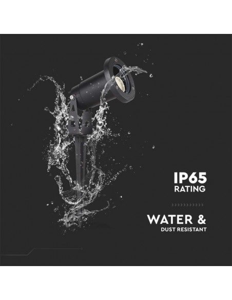 Picchetto in Alluminio con Portalampada GU10 Orientabile 88*75*245mm Nero IP65