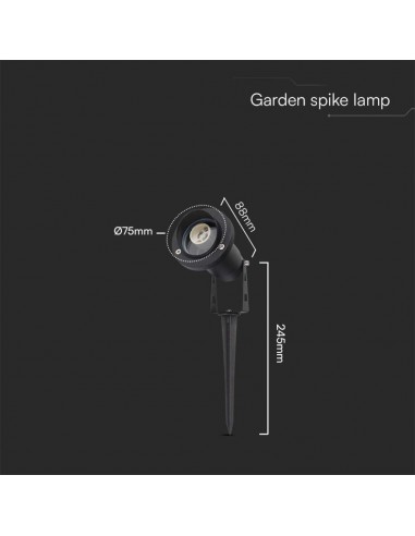 10373-Picchetto in Alluminio con Portalampada GU Orientabile  Colore Nero -3