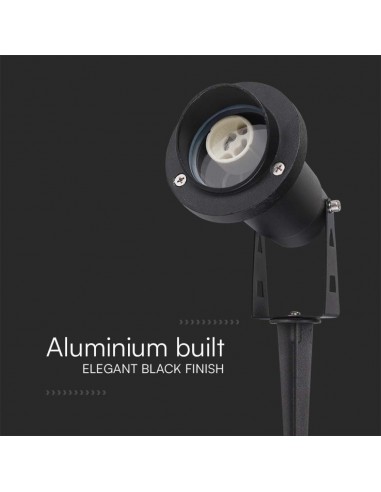 10373-Picchetto in Alluminio con Portalampada GU Orientabile  Colore Nero -6