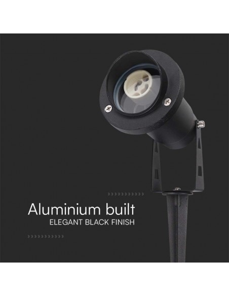 10373-Picchetto in Alluminio con Portalampada GU Orientabile  Colore Nero -6