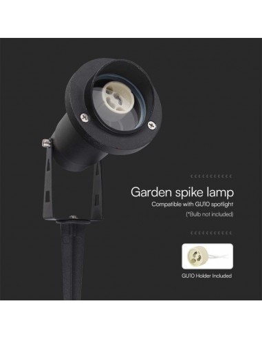 10373-Picchetto in Alluminio con Portalampada GU Orientabile  Colore Nero -7