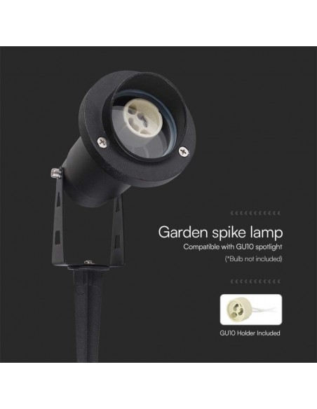 10373-Picchetto in Alluminio con Portalampada GU Orientabile  Colore Nero -7