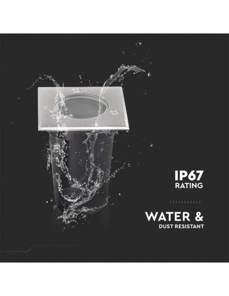 Portafaretto LED Segnapasso a Cilindro (Max 35W) Quadrato Nero IP67