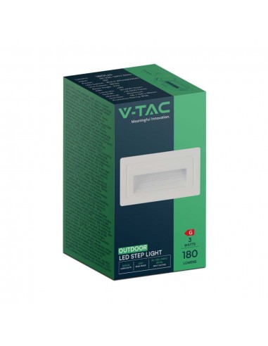 10378-Faretto LED Segnapasso Rettangolare Montaggio a Incasso  Colore Bianco  IP-2