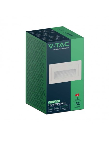 10378-Faretto LED Segnapasso Rettangolare Montaggio a Incasso  Colore Bianco  IP-2