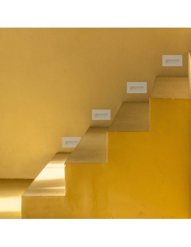 10378-Faretto LED Segnapasso Rettangolare Montaggio a Incasso  Colore Bianco  IP-4