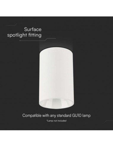 10379-Portafaretto LED Montaggio a Plafone Rotondo GU Corpo Bianco Riflettore Bianco-5